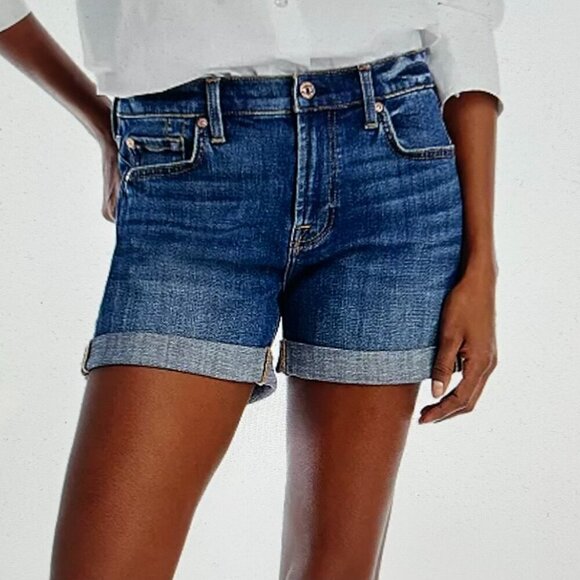 7 For All Mankind Women's Roll-Up Short Size 28 - Picture 1 of 9